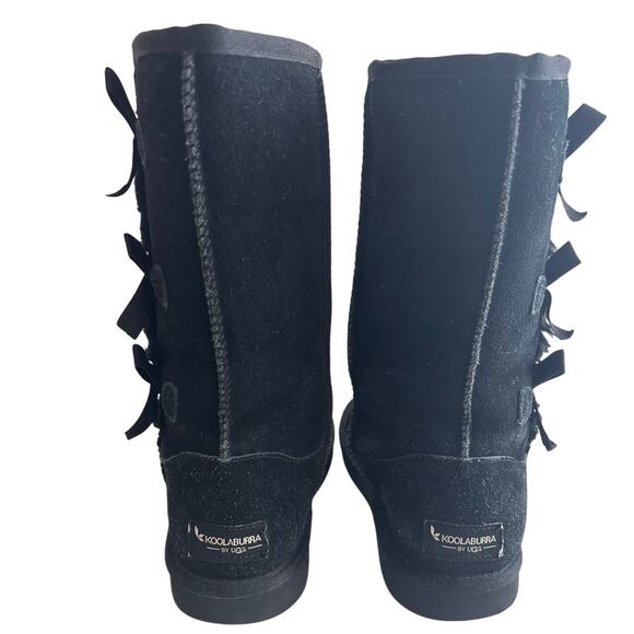 Koolaburra by UGG Black Suede Bow Side Boots Size 4 Youth or Women’s 6 - Picture 4 of 7